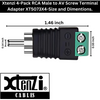 Xtenzi 4PCS RCA Male to AV Adapter: Video, CCTV, Solderless Adapter 5073X4