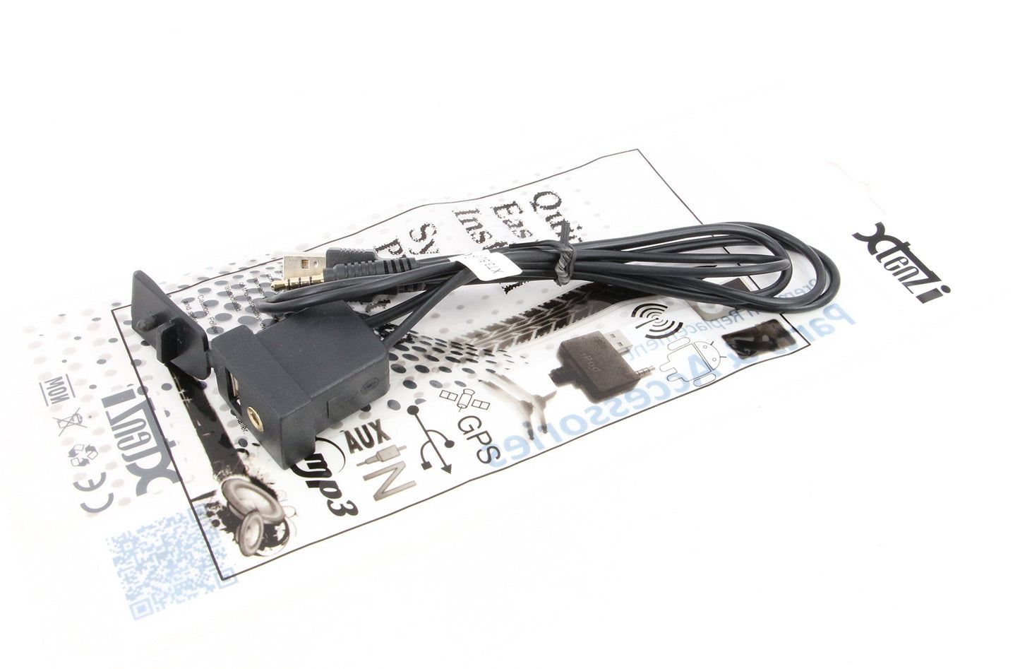Xtenzi USB and 3.5mm A/V Rectangle Panel Jack Extension Cable Compatible with Select Toyota, Honda Models