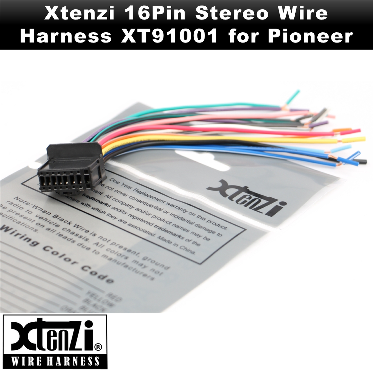 deh【12/20】 Xtenzi 16Pin Car Radio Power Wire Harness Connector for
