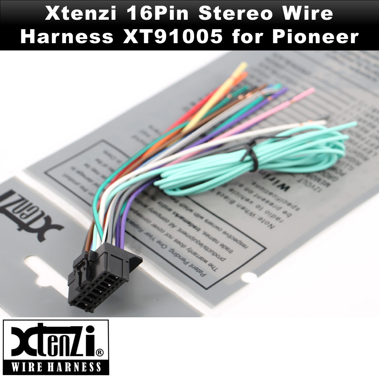 Xtenzi 16Pin Car Radio Power Wire Harness Connector for Pioneer AVH-4000DVD, AVH-P4020DVD - XT91005