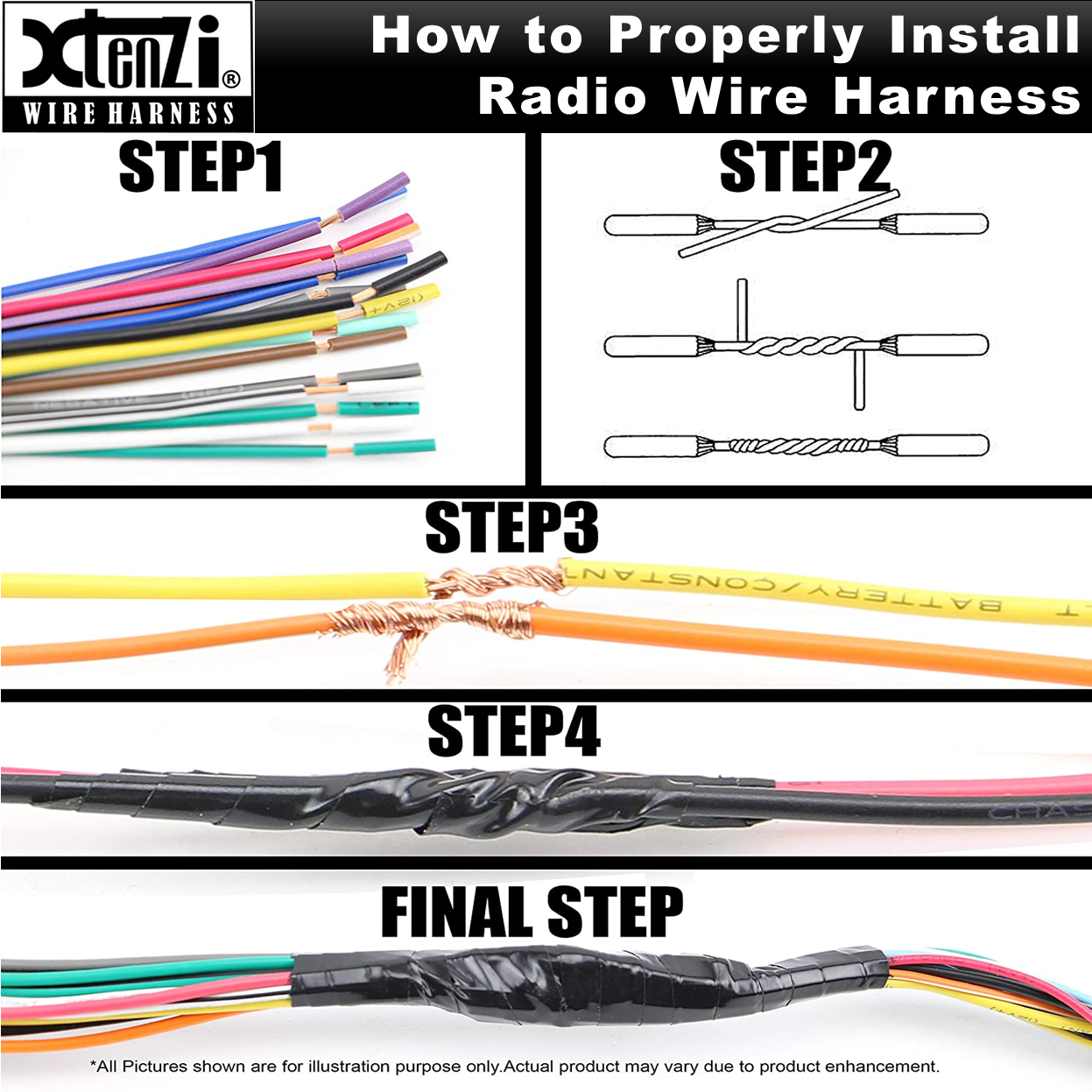 Xtenzi 16Pin Car Radio Power Wire Harness Connector for Pioneer AVH-4000DVD, AVH-P4020DVD - XT91005