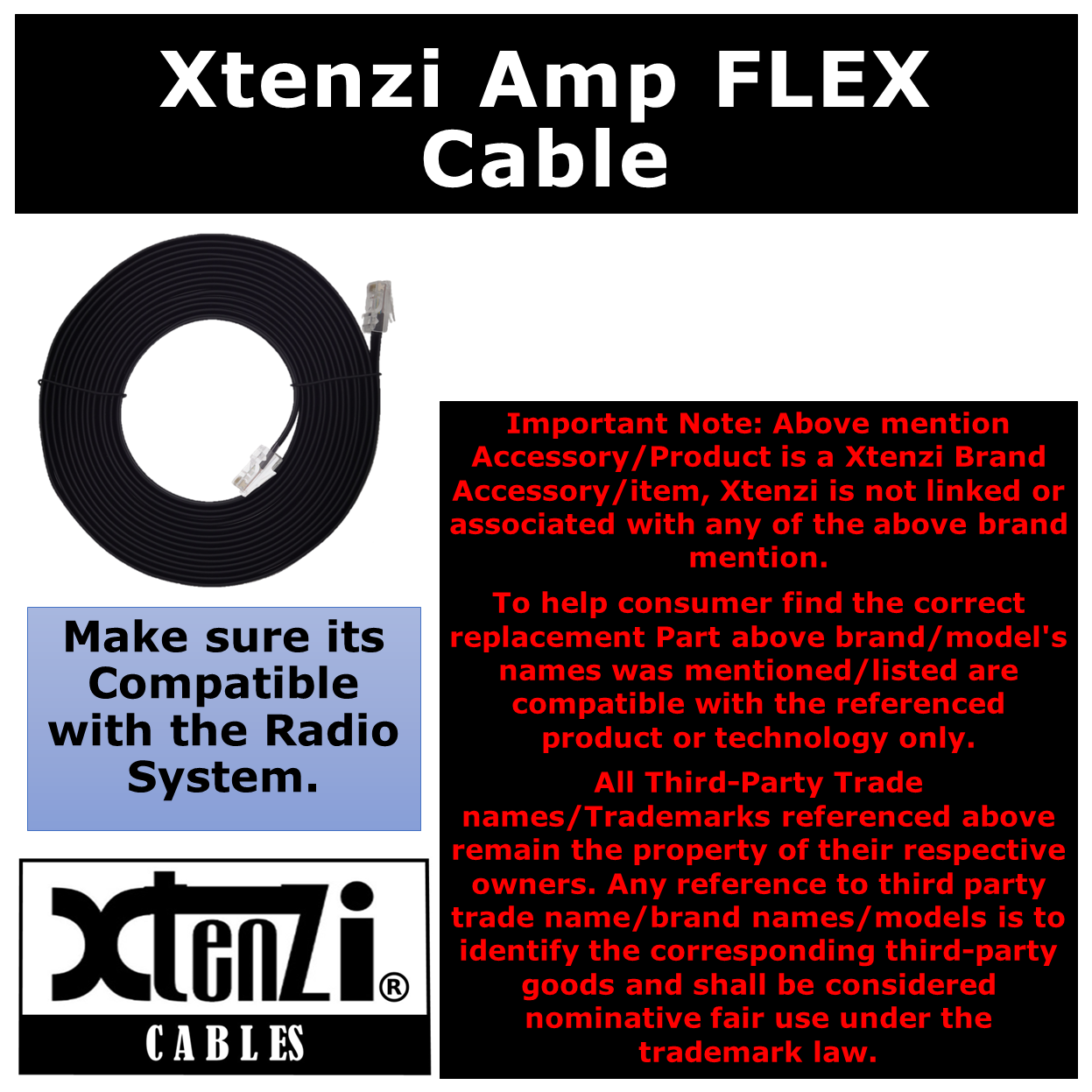 Xtenzi 8Pin Bass Knob 15FT Cable for Rockford Fosgate PEQ PPB1 PB1 PLC2Amplifier
