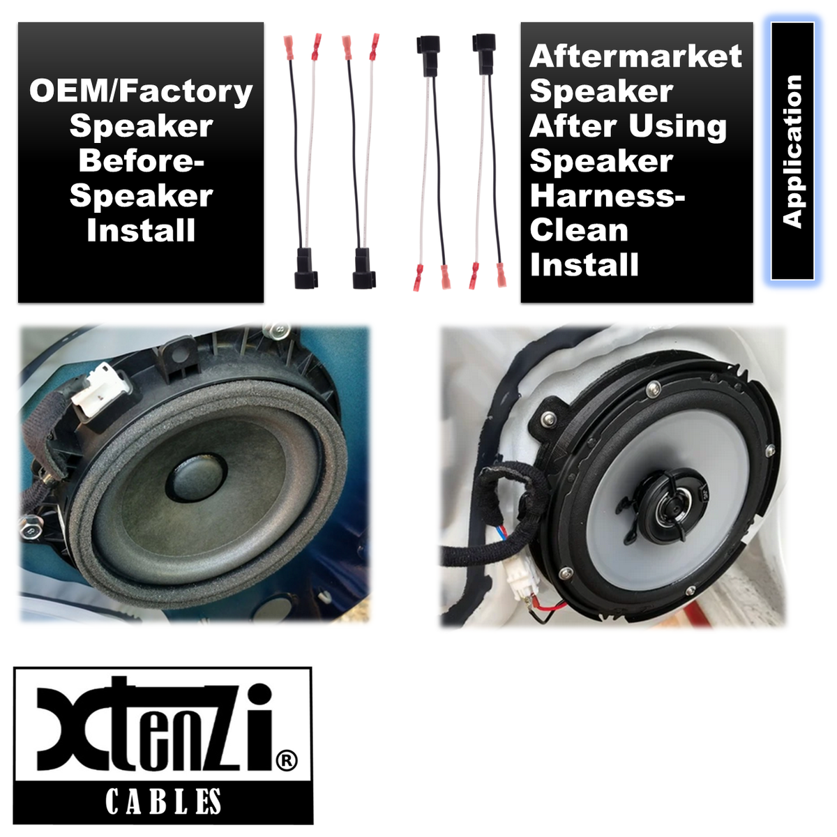 Xtenzi 2 Pair Car Audio Speaker Harness Set for Ford, GMC, Chevrolet Vehicles