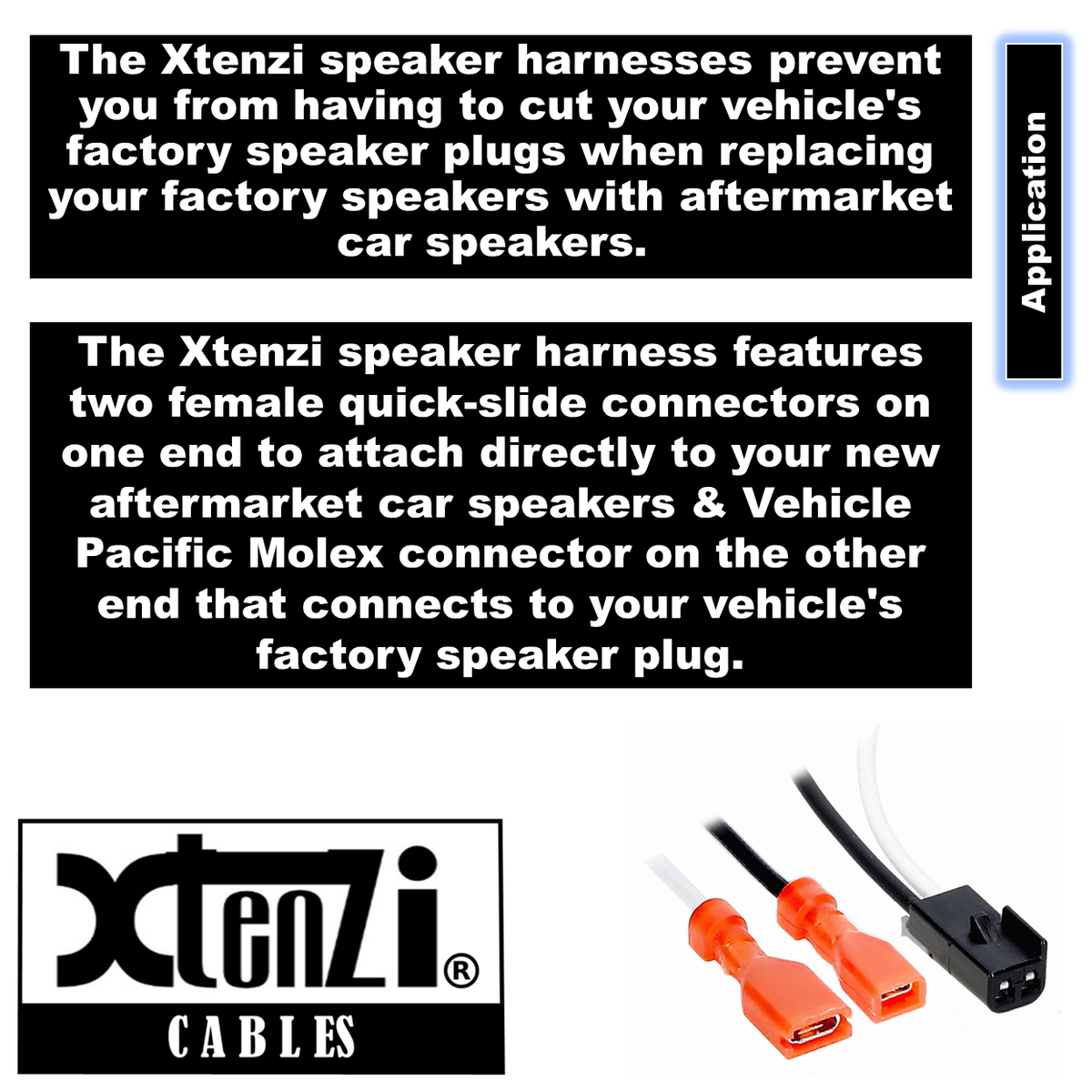 Xtenzi 2 Pair Car Audio Speaker Harness Set for Select Jimmy, Astro Vehicles