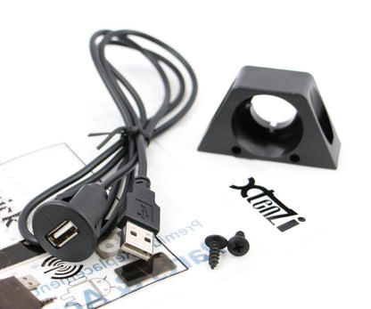 Xtenzi USB Extension socket In Car Marine Dashboard Flush Mount Lead Cable Mounting Panel , charge and sync , 1 Meter