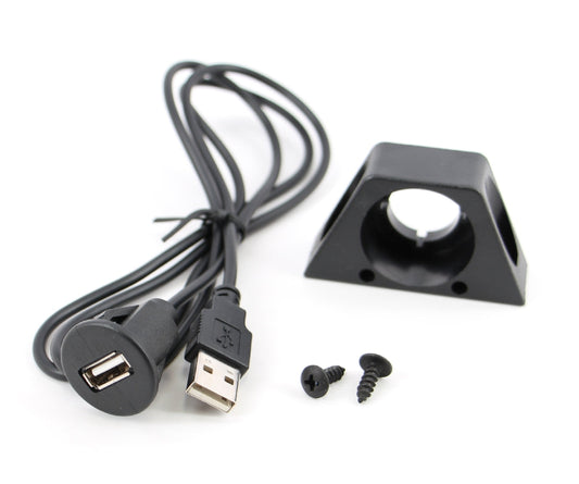 Xtenzi USB Extension socket In Car Marine Dashboard Flush Mount Lead Cable Mounting Panel , charge and sync , 1 Meter