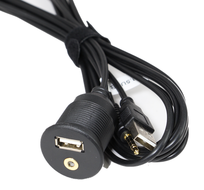 Xtenzi USB & 3.5mm AUX extension Flush Mount 2 Meter Cable , 1/8 AUX Car Bike Boat Motercycle Lead - image 7