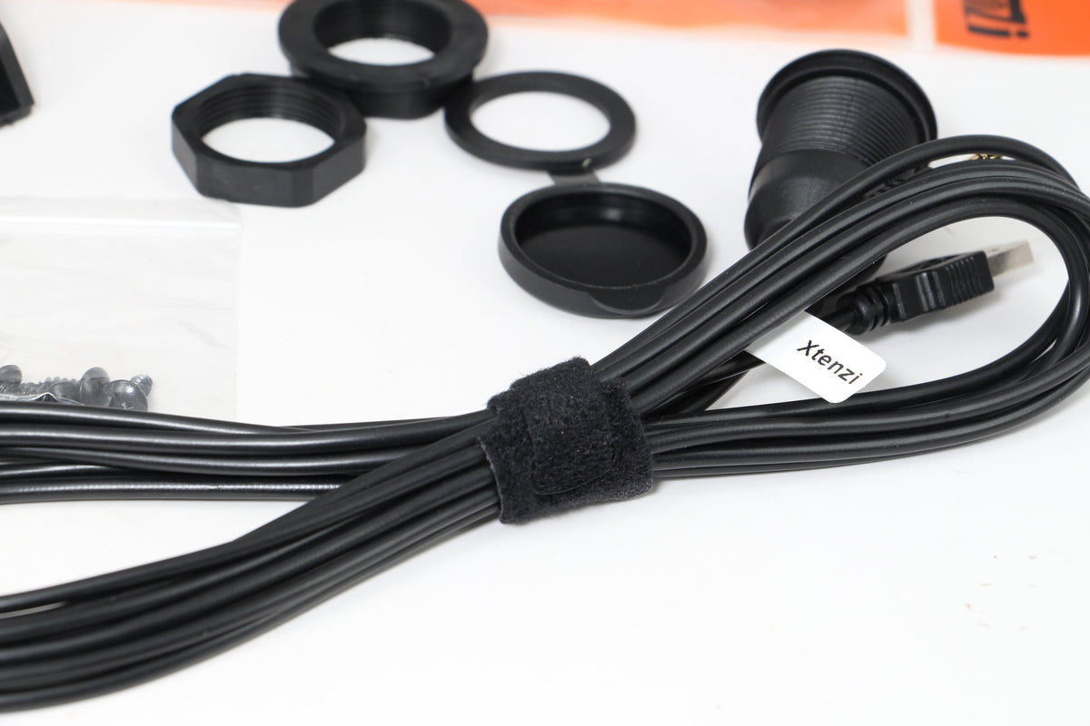 Xtenzi USB & 3.5mm AUX extension Flush Mount 2 Meter Cable , 1/8 AUX Car Bike Boat Motercycle Lead - image 8