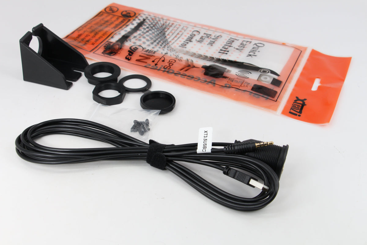 Xtenzi USB & 3.5mm AUX extension Flush Mount 2 Meter Cable , 1/8 AUX Car Bike Boat Motercycle Lead - image 10