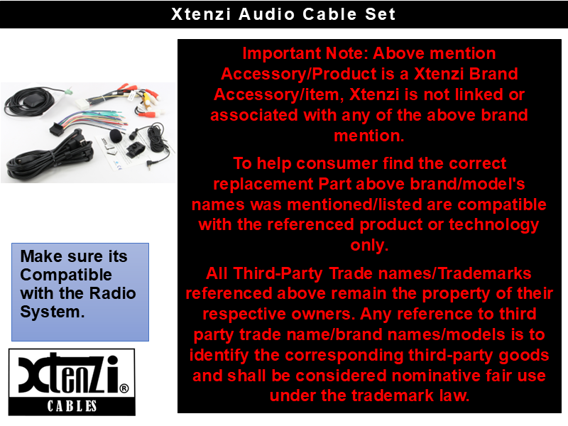 Xtenzi Connection Cable Set for Pioneer AVIC-X940BT AVIC-Z140BH GPS MIC RCA Wire Harness USB AUX Cable 5PCS Set - image 2