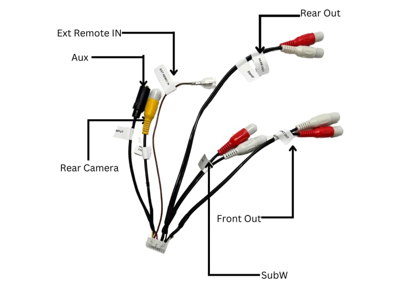 Xtenzi RCA Cord Assembly Harness XT91923 Compatible with Alpine ILXF409 ILXF411 Front Rear Sub with Camera