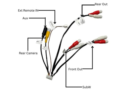 Xtenzi RCA Cord Assembly Harness XT91923 Compatible with Alpine ILXF409 ILXF411 Front Rear Sub with Camera