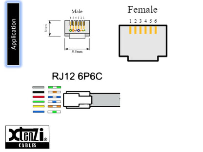 Xtenzi 6Pin Flex Cable XTFC Wire Accessory XT91614 for Amp Remote Bass Knob Compatible with MTX XEBC XTL-EBC Amplifier
