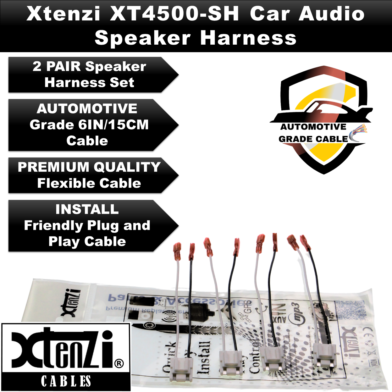 Xtenzi 2 Pair Car Audio Speaker Harness Set for Chevrolet, GMC, Nissan Vehicles