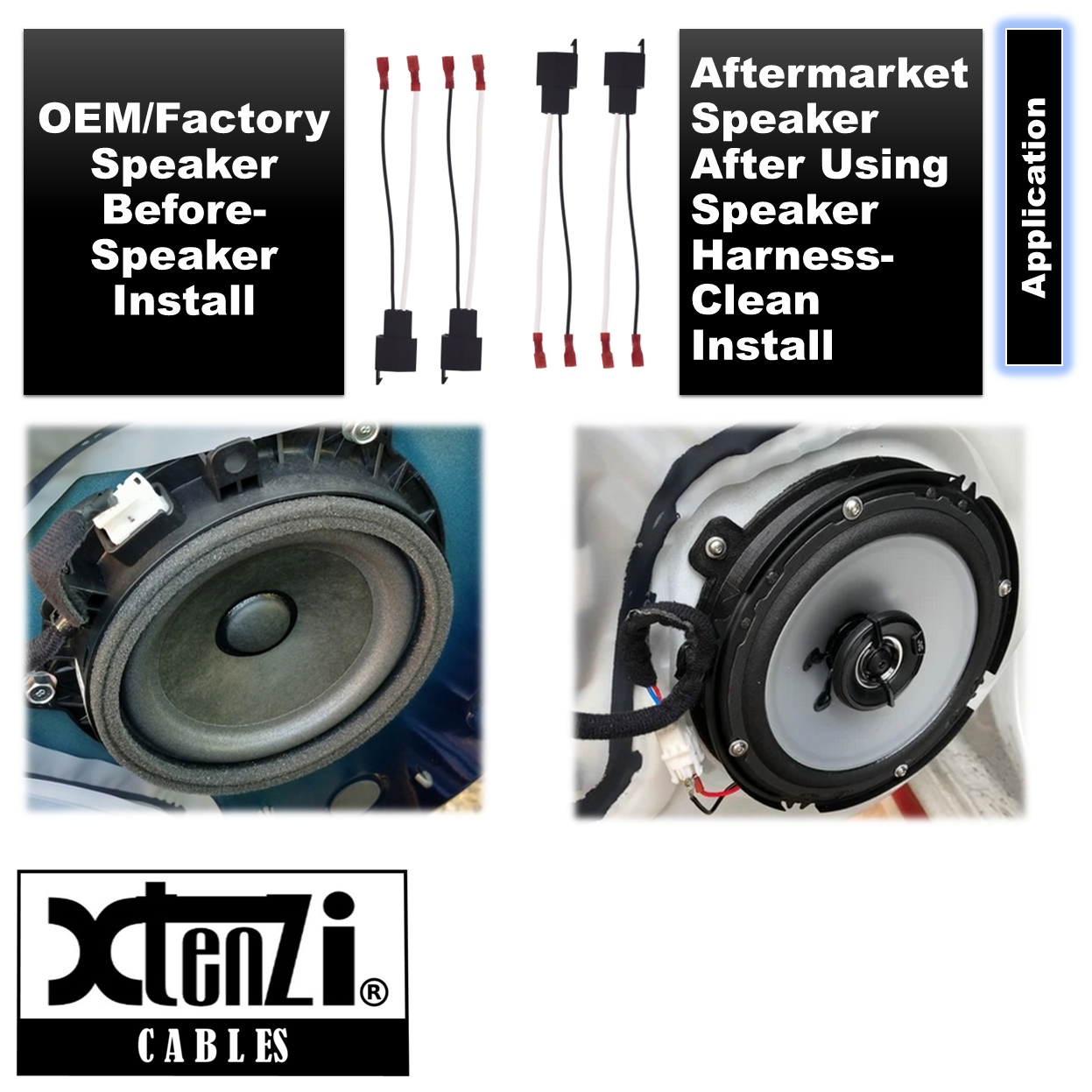 Xtenzi 2 Pair Car Audio Speaker Harness Set for GMC, Chrysler, Dodge Vehicles
