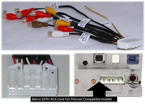 Xtenzi RCA Cord Assembly Harness Audio Video Compatible with Pioneer AVIC X850BT AVIC X8510BT AVIC X950BH AVIC Z150BH (CDP 1540)