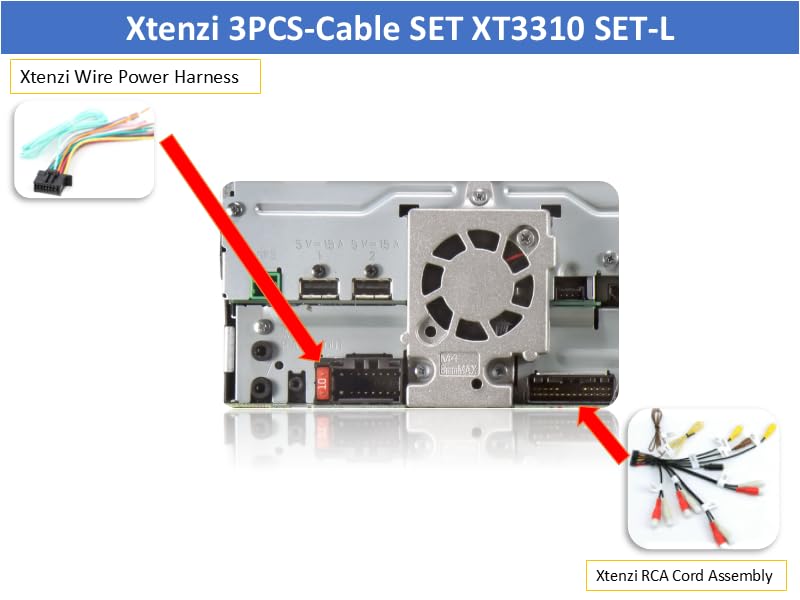Xtenzi Car Audio 2 Pcs Cable Set XT3310 RCA and Wire Harness Compatible with Pioneer AVH-W4400NEX W4500NWX AVIC-W6400NEX W6500NEX
