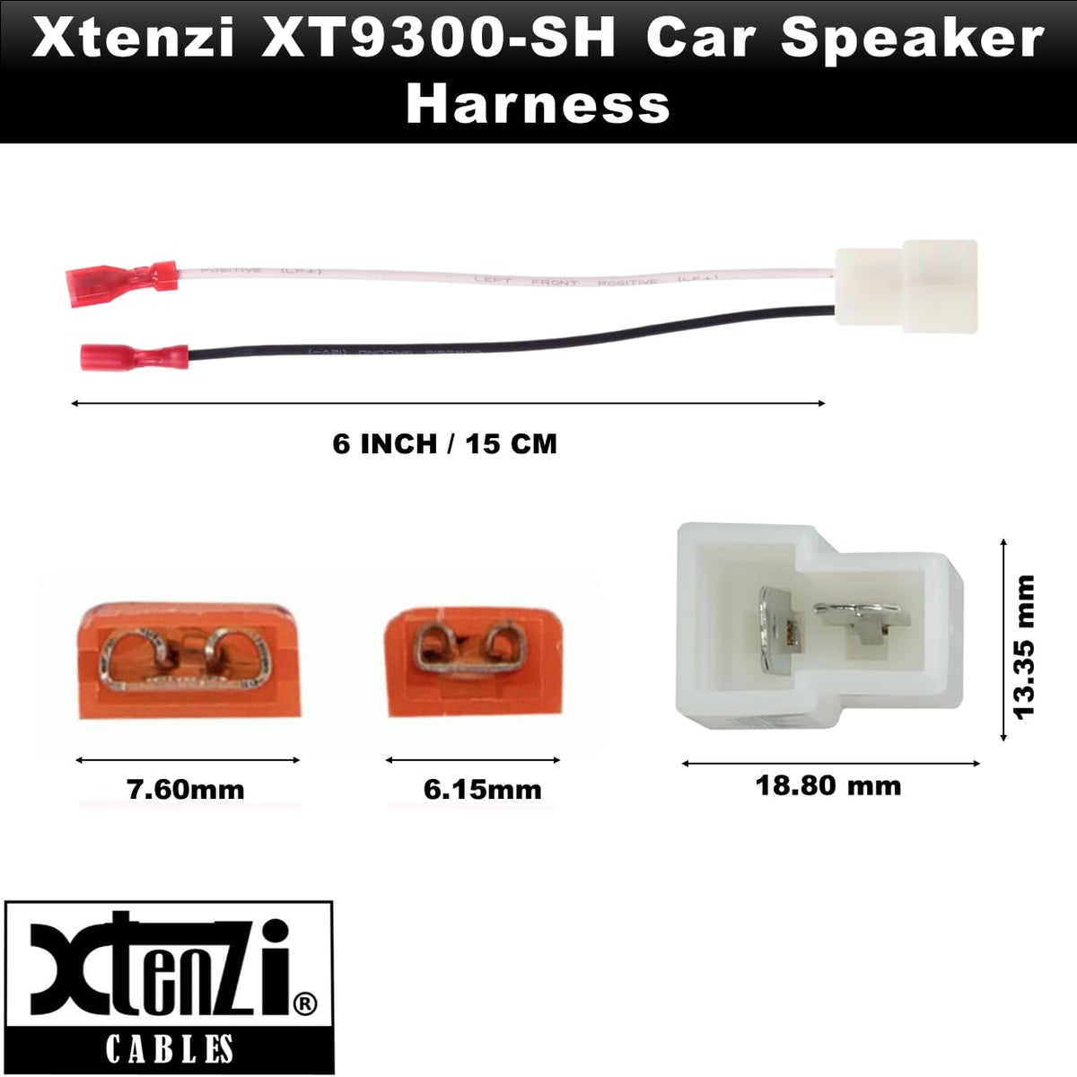Xtenzi 2 Pair Car Audio Speaker Harness Set Compatible with Mazda, Nissan, VM Vehicles