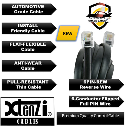 Xtenzi 6Pin Flex Cable XTFC Wire Accessory XT91673 for Amp Remote Bass Knob Compatible with Infinity BassLink Amplifiers