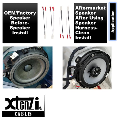 Xtenzi 2 Pair Car Speaker Harness Set Compatible with Toyota 2002-2004 Vehicles
