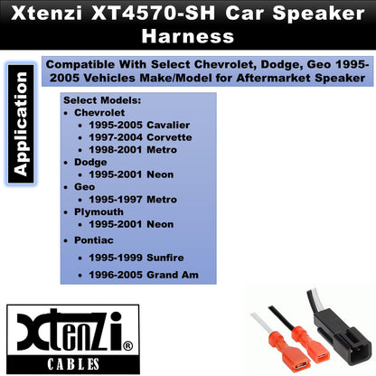 Xtenzi 2 Pair Car Audio Speaker Harness Set Compatible with Chevrolet, Dodge, Geo Vehicles