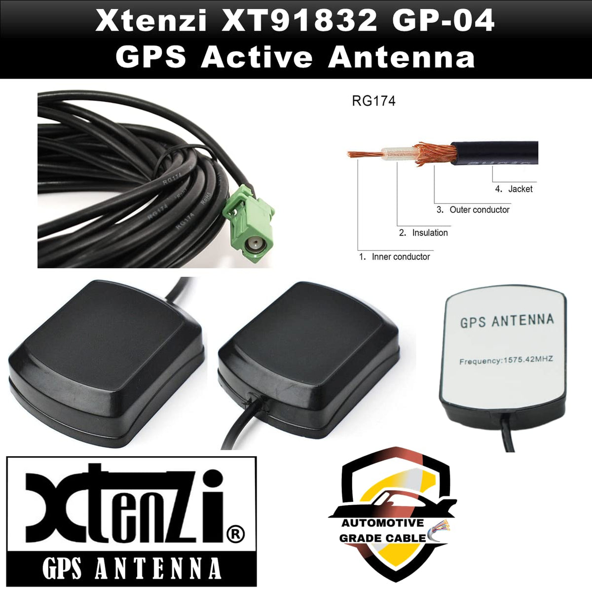 Xtenzi Active GPS Antenna Auto Car Stereo indash Radio Compatible with Pioneer Navigation Receiver – XT91830