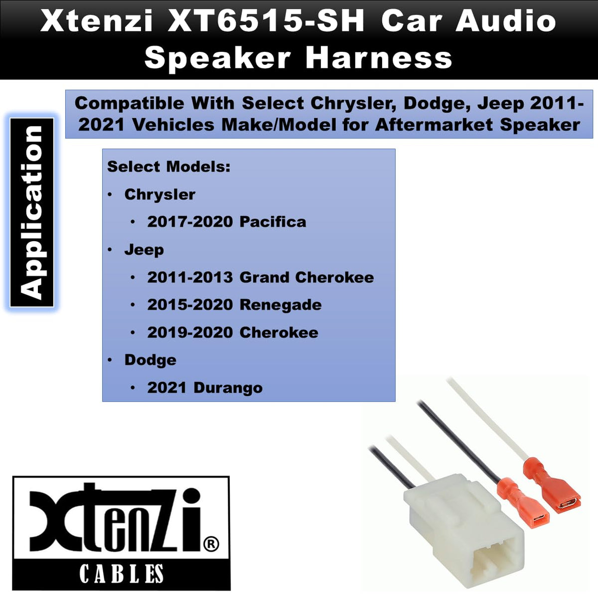 Xtenzi 2 Pair Car Speaker Harness Set Compatible with Chrysler, Dodge, Jeep Vehicles