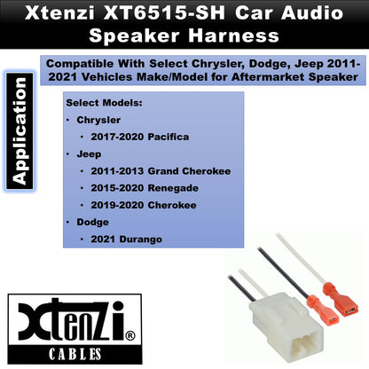 Xtenzi 2 Pair Car Speaker Harness Set Compatible with Chrysler, Dodge, Jeep Vehicles
