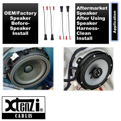 Xtenzi 2 Pair Car Speaker Harness Set Compatible with Audi 1996-2003 Vehicles