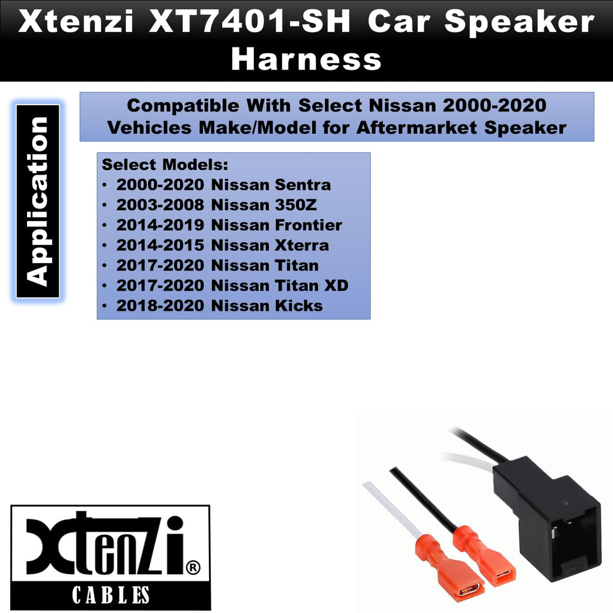 Xtenzi 2 Pair Car Speaker Harness Set Compatible with Nissan 2000-2020 Vehicles