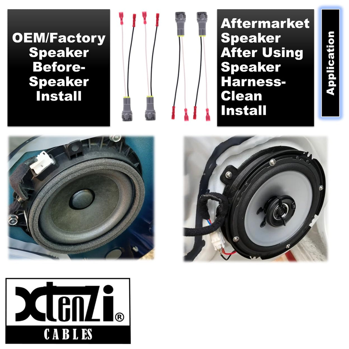 Xtenzi 2 Pair Car Speaker Harness Set Compatible with Toyota 1989-2003 Vehicles