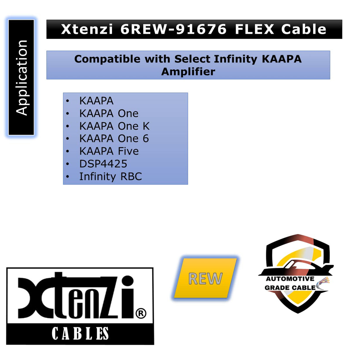 Xtenzi 6Pin Flex Cable XTFC Wire Accessory XT91676 for Amp Remote Bass Knob Compatible with Infinity KAAPA Amplifiers