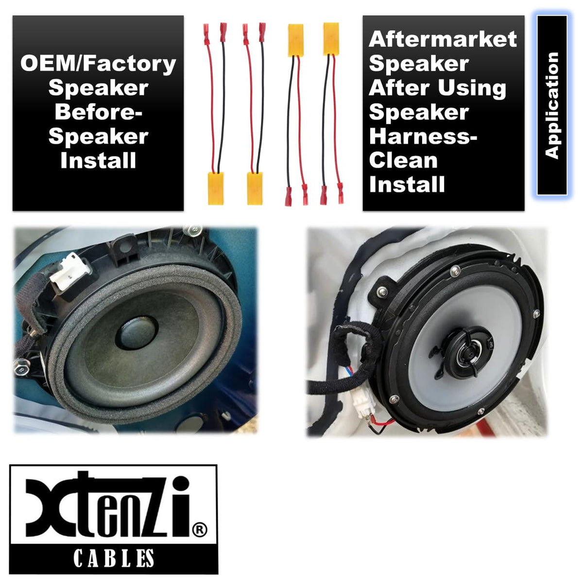 Xtenzi 2 Pair Car Speaker Harness Set Compatible with Ram 2015-2020 Vehicles