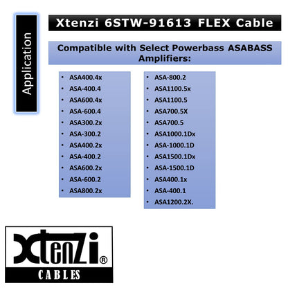 Xtenzi 6Pin Flex Cable XTFC Wire Accessory XT91613 for Amp Remote Bass Knob Compatible with Powerbass ASABASS Amplifier