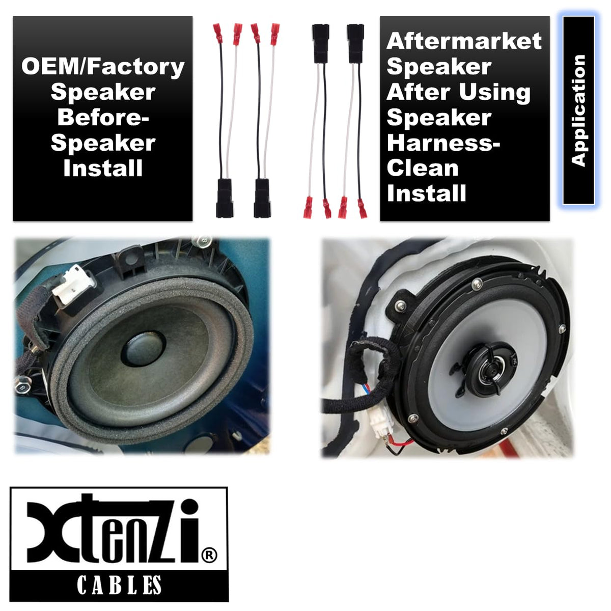 Xtenzi 2 Pair Car Speaker Harness Set Compatible with Chrysler, Dodge, Jeep Vehicles