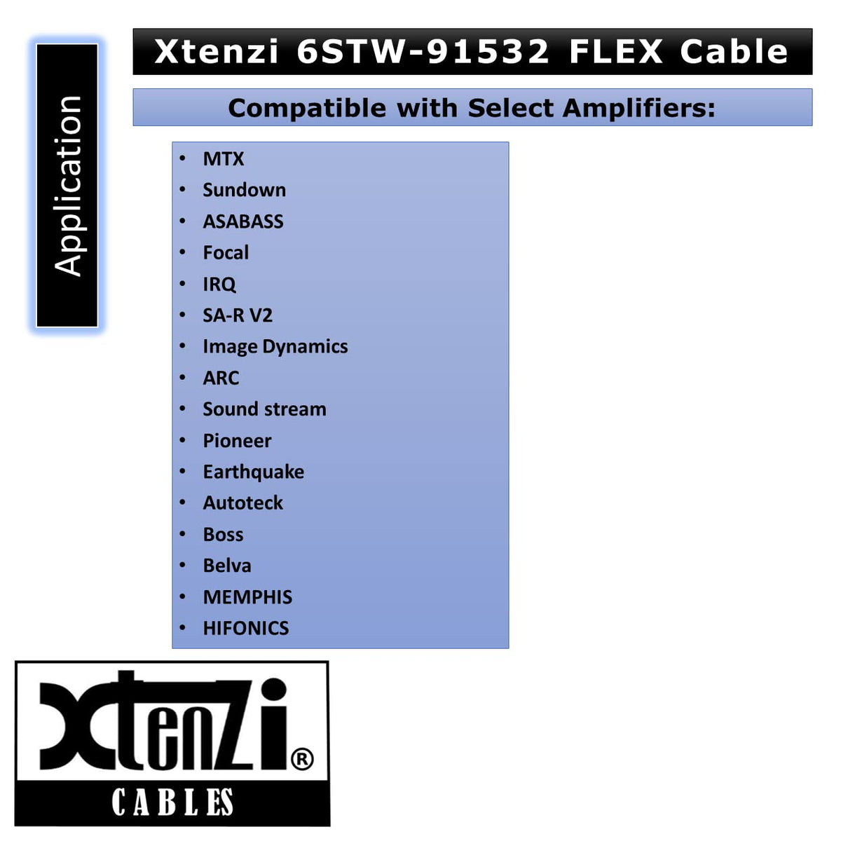 Xtenzi 6Pin Flex Cable XTFC Wire Accessory XT91532 for Amp Remote Bass Knob Compatible with Audio Amplifiers