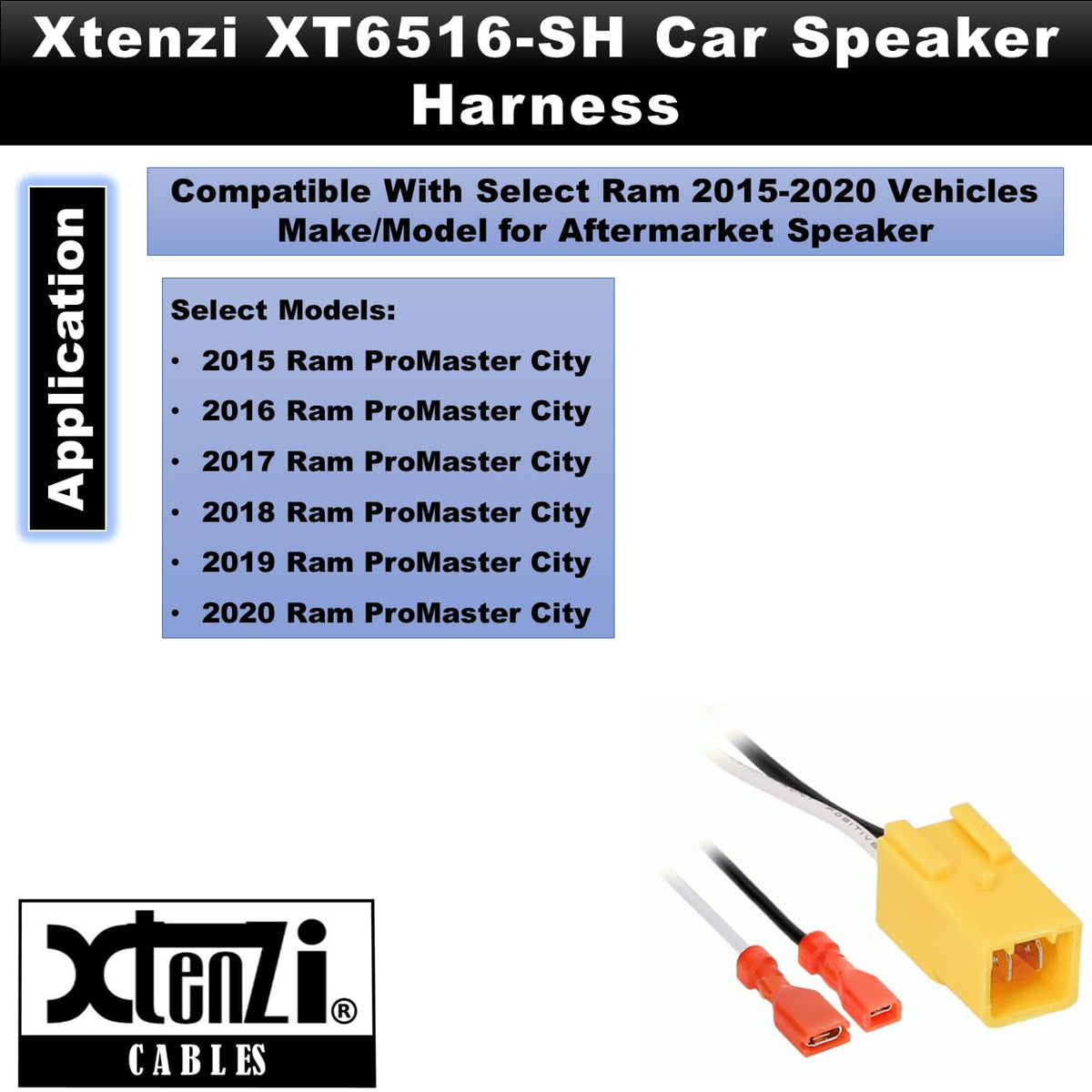 Xtenzi 2 Pair Car Speaker Harness Set Compatible with Ram 2015-2020 Vehicles