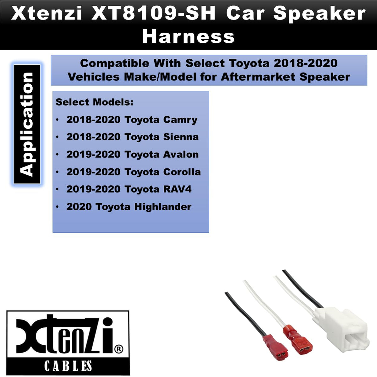 Xtenzi 2 Pair Car Audio Speaker Harness Set Compatible with Toyota 2018-2020 Vehicles