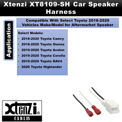 Xtenzi 2 Pair Car Audio Speaker Harness Set Compatible with Toyota 2018-2020 Vehicles