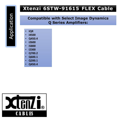 Xtenzi 6Pin Flex Cable XTFC Wire Accessory XT91615 for Amp Remote Knob Compatible with Image Dynamics Q Series Amplifiers