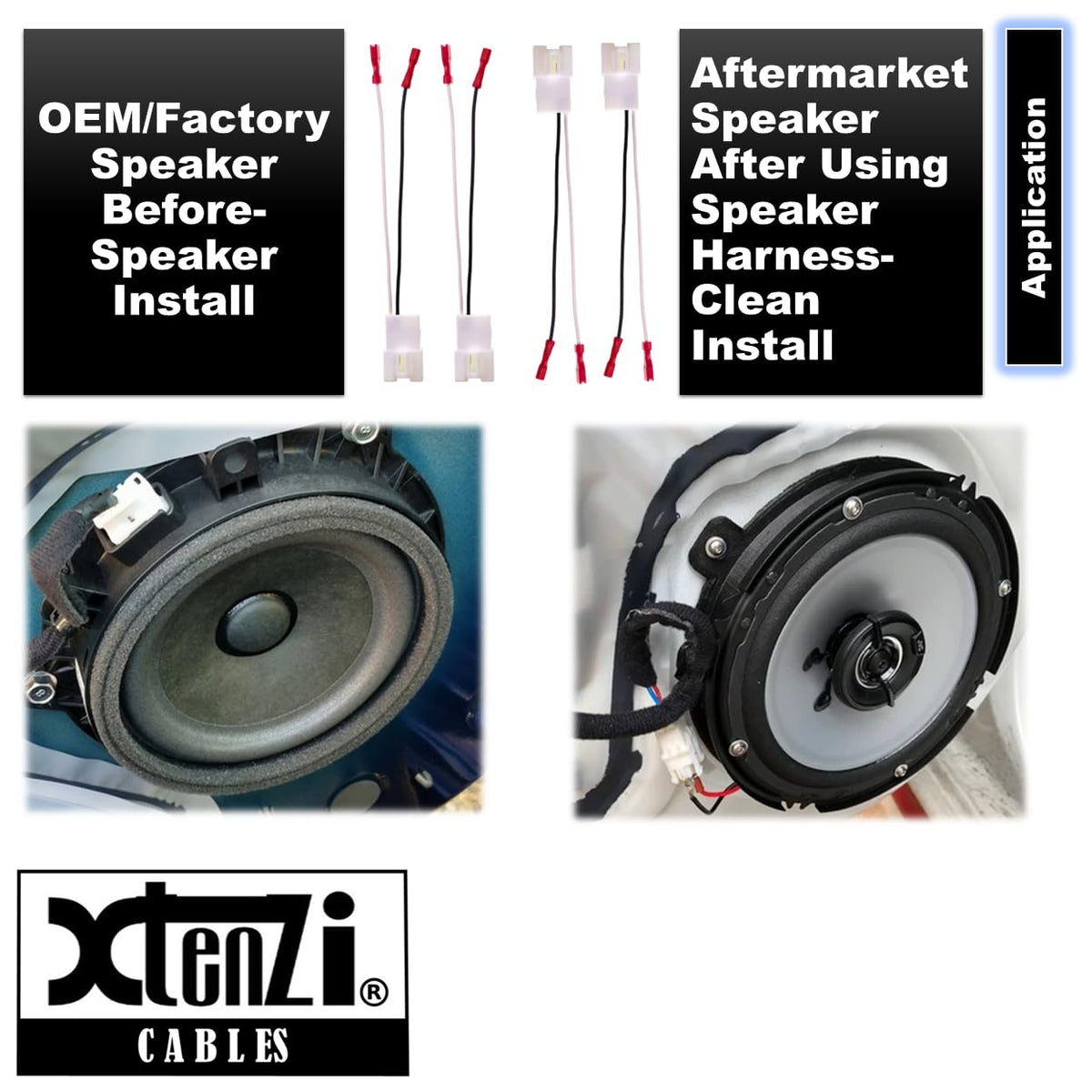 Xtenzi 2 Pair Car Speaker Harness Set Compatible with Hyundai, Kia Vehicles