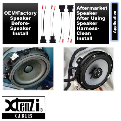 Xtenzi 2 Pair Car Speaker Harness Set Compatible with Volkswagen, Porsche Vehicles