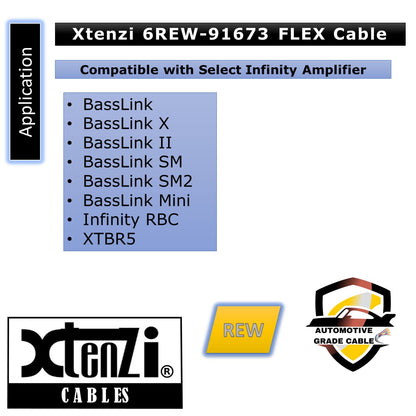 Xtenzi 6Pin Flex Cable XTFC Wire Accessory XT91673 for Amp Remote Bass Knob Compatible with Infinity BassLink Amplifiers
