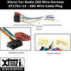 Xtenzi Car Radio ISO Wire Harness Compatible with Toyota Tacoma 2005-2020, RAV4 1996-2009, Tundra 2004-2018 Subaru 2014-2019 Stereo Cable Plug XT1761-12