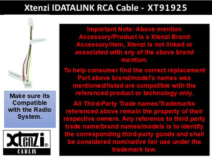 Xtenzi RCA Cord Assembly Harness XT91925 Compatible with Alpine ILXF409 ILXF411 Car Stereo Audio