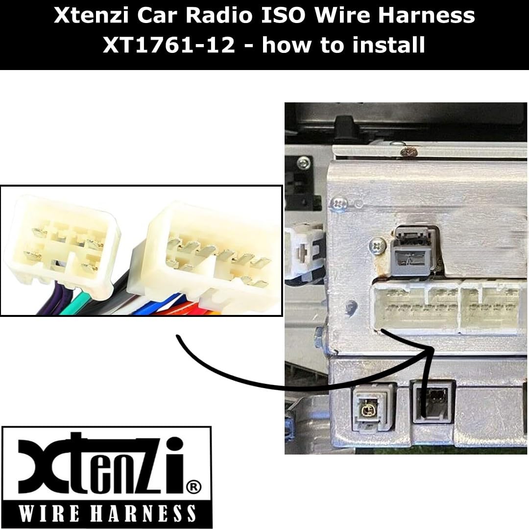 Xtenzi Car Radio ISO Wire Harness Compatible with Toyota Tacoma 2005-2020, RAV4 1996-2009, Tundra 2004-2018 Subaru 2014-2019 Stereo Cable Plug XT1761-12