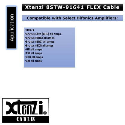Xtenzi 8Pin Flex Cable XTFC Wire Accessory XT91641 for Amp Bass Remote Knob Compatible with Hifonics HFR-3 HFR-31 Brutus HFI TXI ZRX ZXI