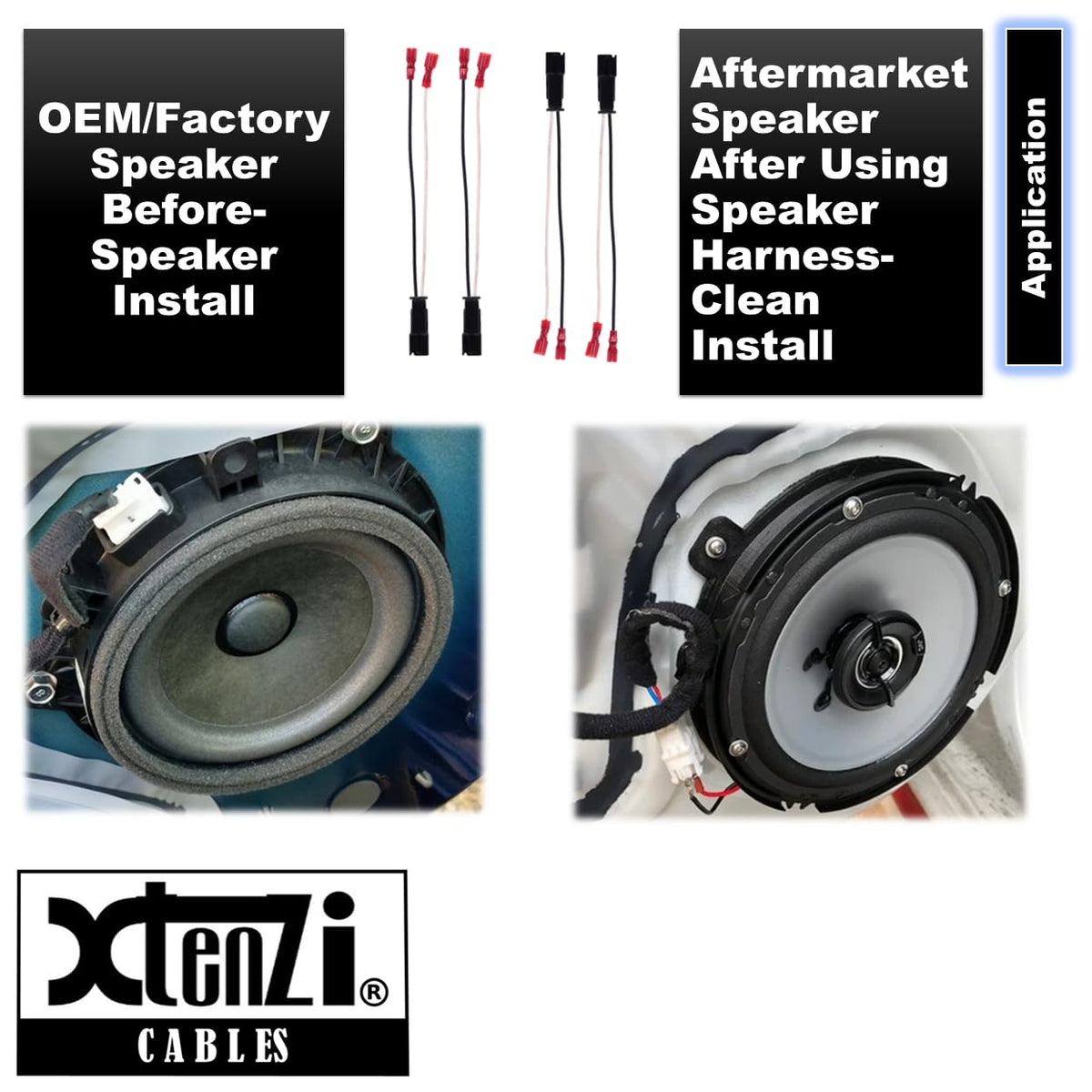 Xtenzi 2 Pair Car Audio Speaker Harness Set Compatible with Chevrolet, Dodge, Geo Vehicles