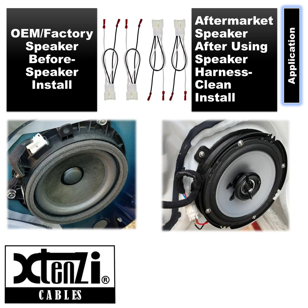 Xtenzi 2 Pair Car Speaker Harness Set Compatible with Ford and Mazda Vehicles