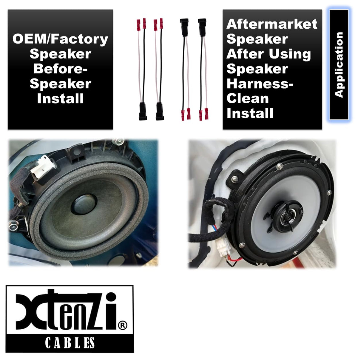 Xtenzi 2 Pair Car Audio Speaker Harness Set Compatible with Chevrolet, GMC, Buick, Cadillac Vehicles